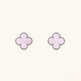 CLOVER | Pink/Silver Earrings